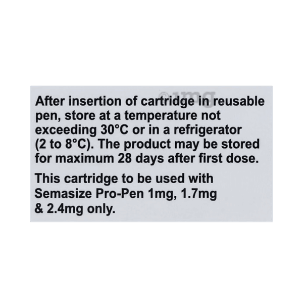 Semasize 1mg Solution for Injection (1 Cartridge, 4 Needle, 4 Alcohol Swab) - 5